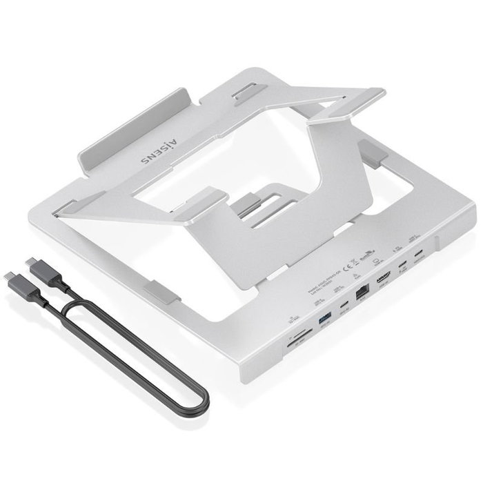 Aisens Soporte de Sobremesa Ajustable con Docking USB-C 7 en 1 Gris Aisens Soporte de Sobremesa Ajustable con Docking USB-C 7 en 1 Gris